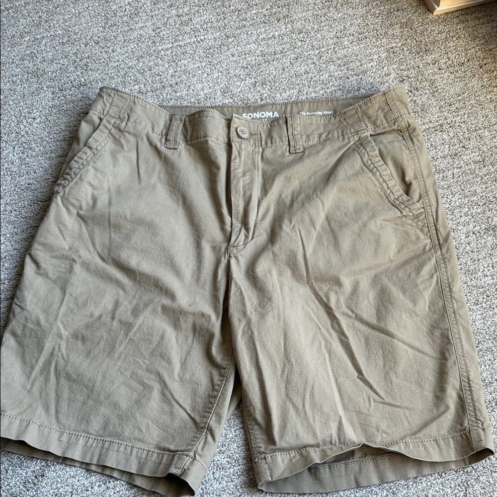 Sonoma Men's Khaki Flat Front Shorts